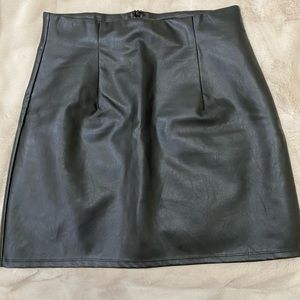 Black faux leather skirt